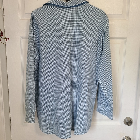 Capacity Woman's Long Sleeve Winter motif Blouse, Size: 1X Color: Blue - Picture 10 of 13